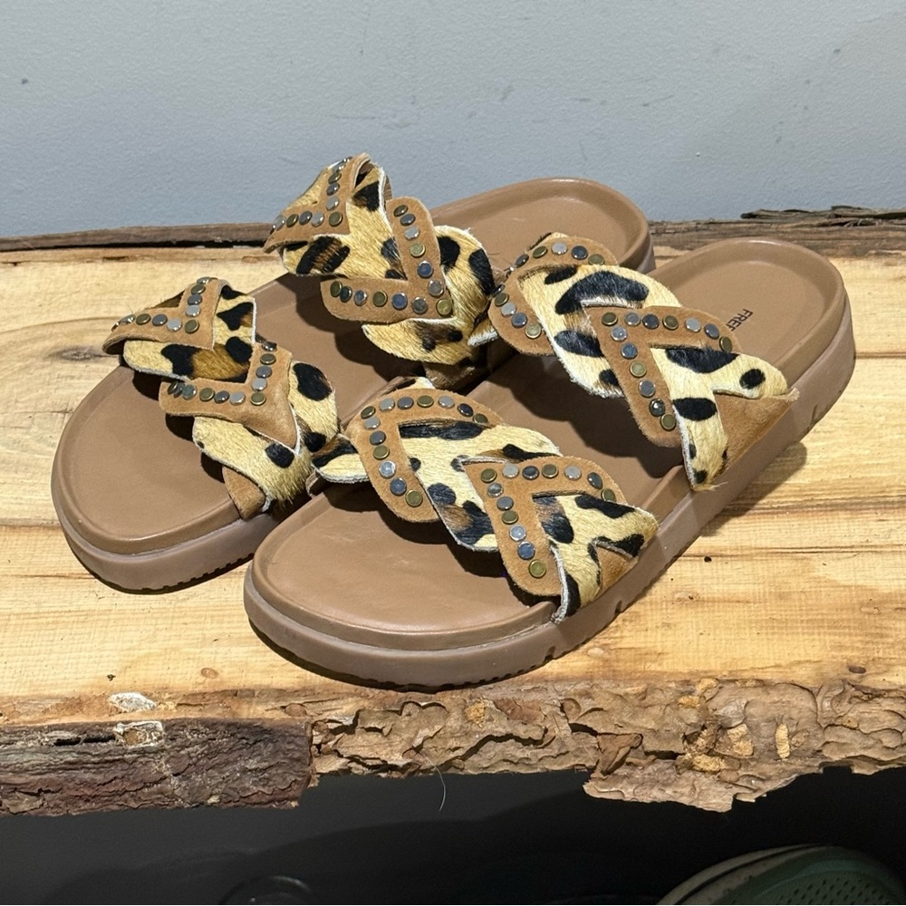 *NEW*‎ FREE PEOPLE Leo Sandal / Leopard Size 10 A17 - Picture 4 of 11